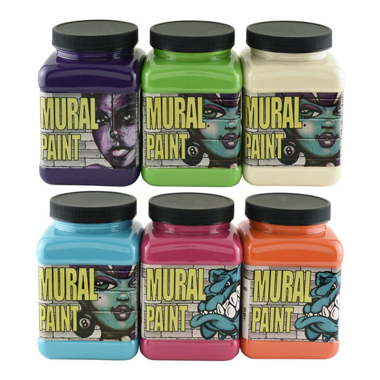 Chroma Mural Paint, Assorted Bright Colors, Pints, Set of 6