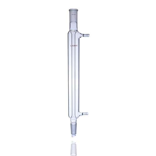 Laboy Glass Liebig Condenser with 24/40 Joints 300mm in Jacket Length Used in Reflux or Aapparatus Chemistry Lab Glassware with 10mm Glass Hose Connections