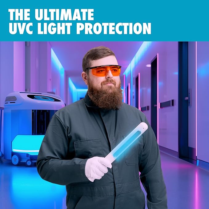 Professional UV Light Safety Glasses - Polycarbonate Shatterproof UVC Protection Goggles for Blocking UV Light