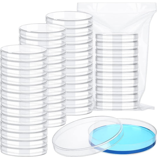 Fabbay 120 Pack Sterile Plastic Petri Dishes with Lids 90 x 15 mm Deep Clear Lab Petri Dishes Cell Culture Dishes for School Science Project, Lab Experiment, Biological Themed Party Supplies