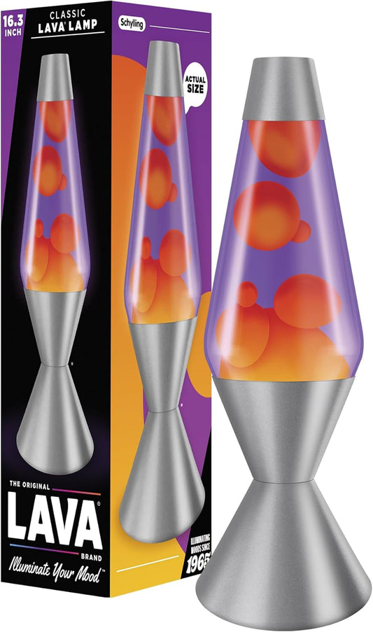 The Original LAVA® Lamp - Large 52oz 16.3" - Vivid Twilight - Classic Liquid Motion Lamp - Orange Lava and Purple Liquid