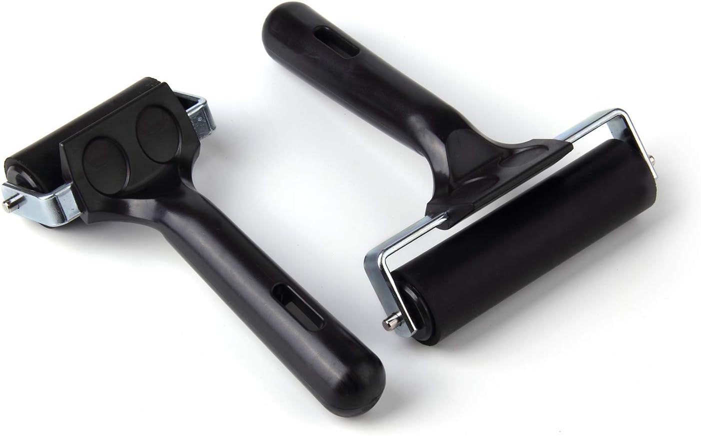2Pcs Rubber Roller Brayer Rollers Hard Rubber 4 and 2.2 Inch for Printmaking (Black) by HRLORKC…