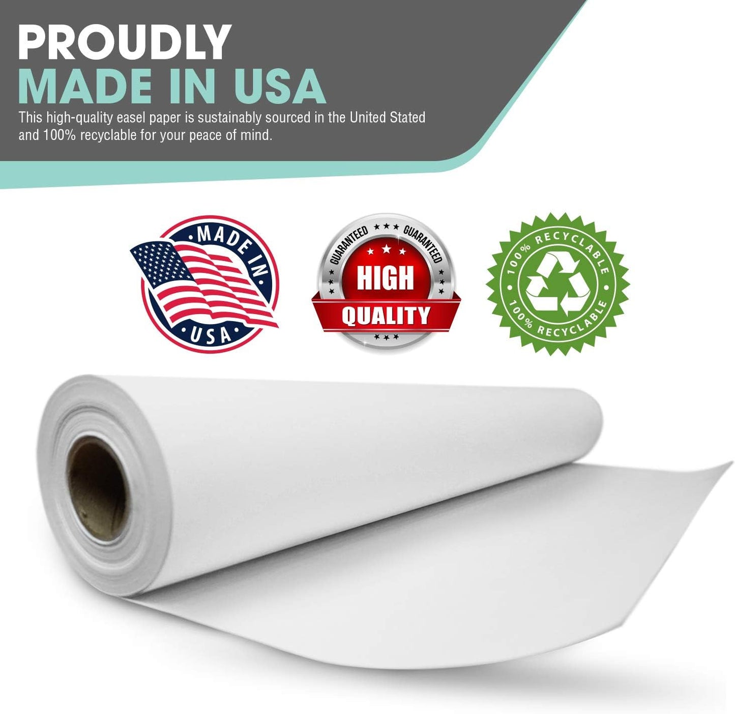 White Art Easel Paper Roll (18 Inch by 175 Feet)