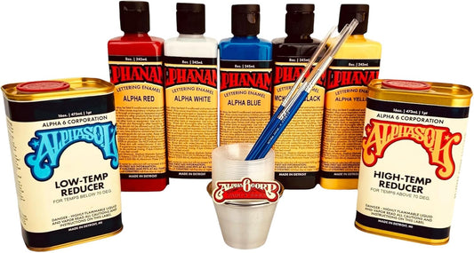 Alphanamel Ultimate Painters Gift Box - Complete Set for Artistic Creations with Evil Trio Brush Set