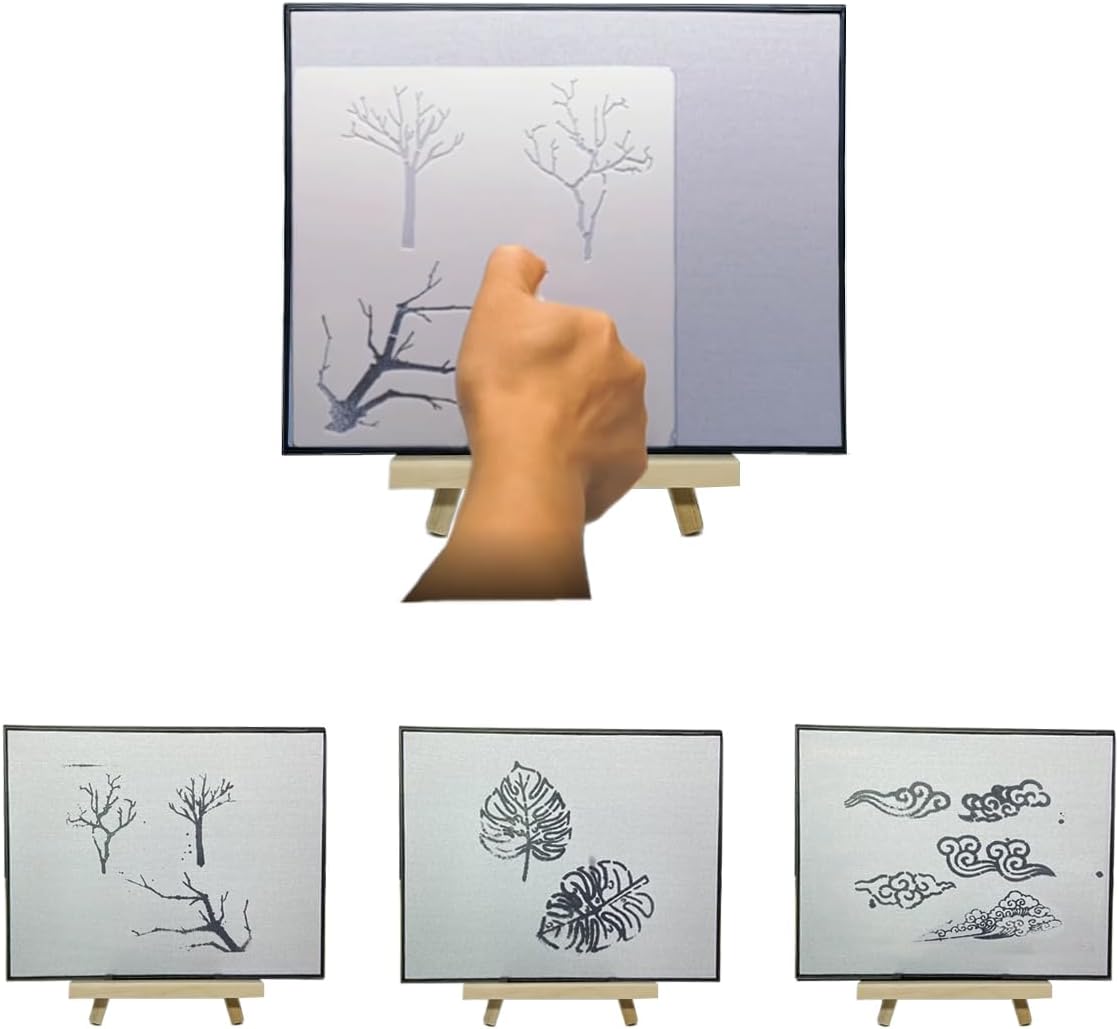 AOVOA Zen Meditation Water Drawing Board Art Set, Painting with Water for Relaxing, Mindfulness & Meditation Practice, Inkless Drawing Board with Brushes and Stencils, Zen Gifts for Men and Women