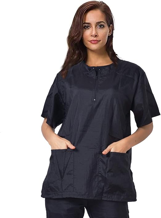 Gliitatu Dog Grooming Smock Barber Jackets for Women Men Professional Pet Groomer Smock Cosmetologist Barber Smock : Size Medium
