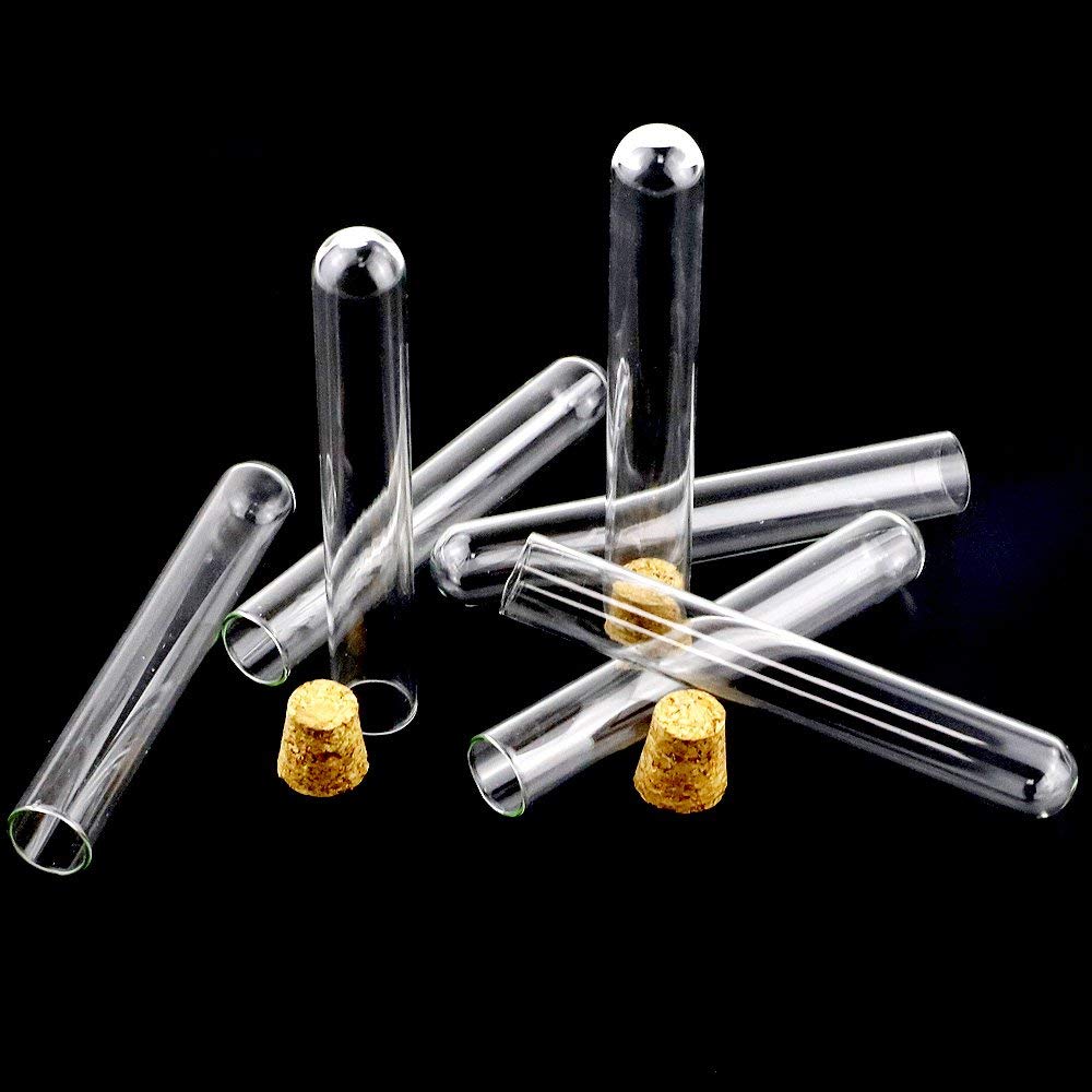 DEPEPE 30pcs 13ml Glass Test Tubes with Cork Stoppers, 15x100mm Small Clear Glass Test Tubes for Scientific Experiments, Plant Propagation and Holiday Gifts