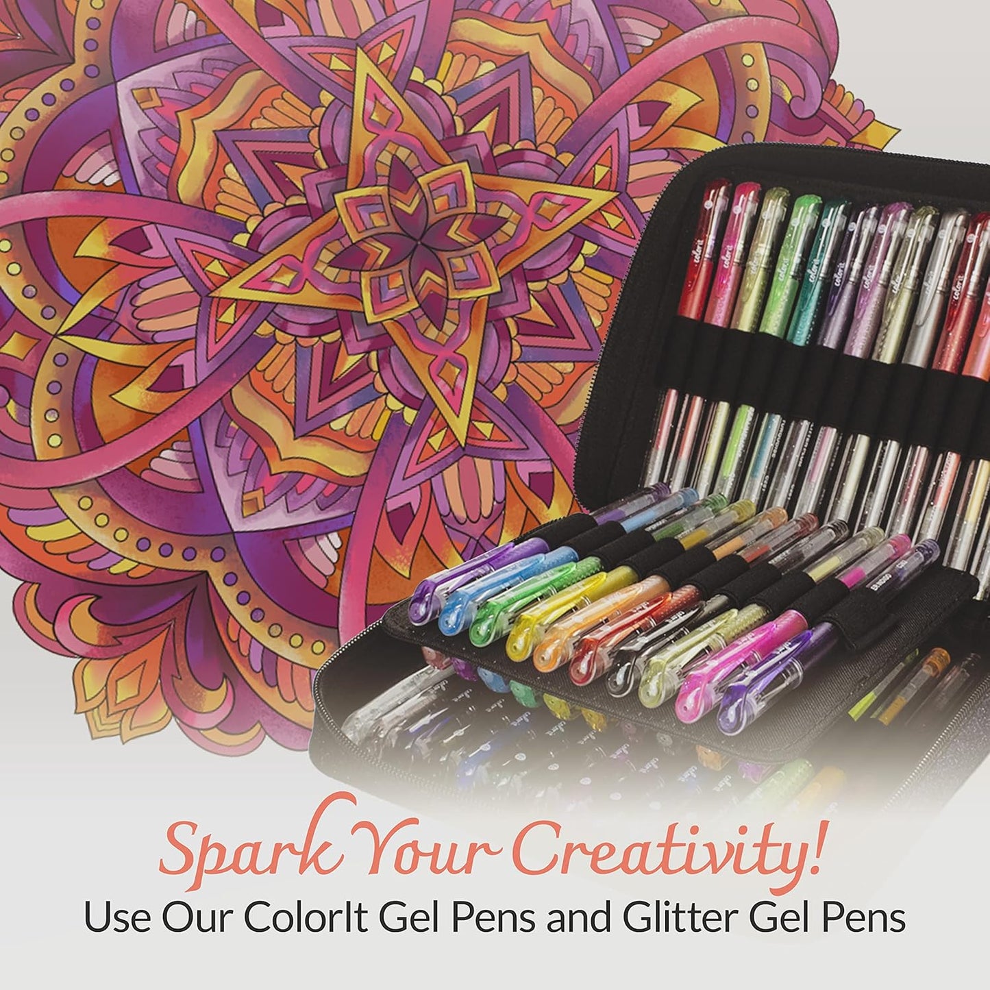 ColorIt Mandalas Volume VI Spiral Bound Adult Coloring Book with 50 Mandala Patterns for Relaxation and Stress Relief - Includes Perforated Pages, Thick Paper, Hardback Covers, and Blotter Page