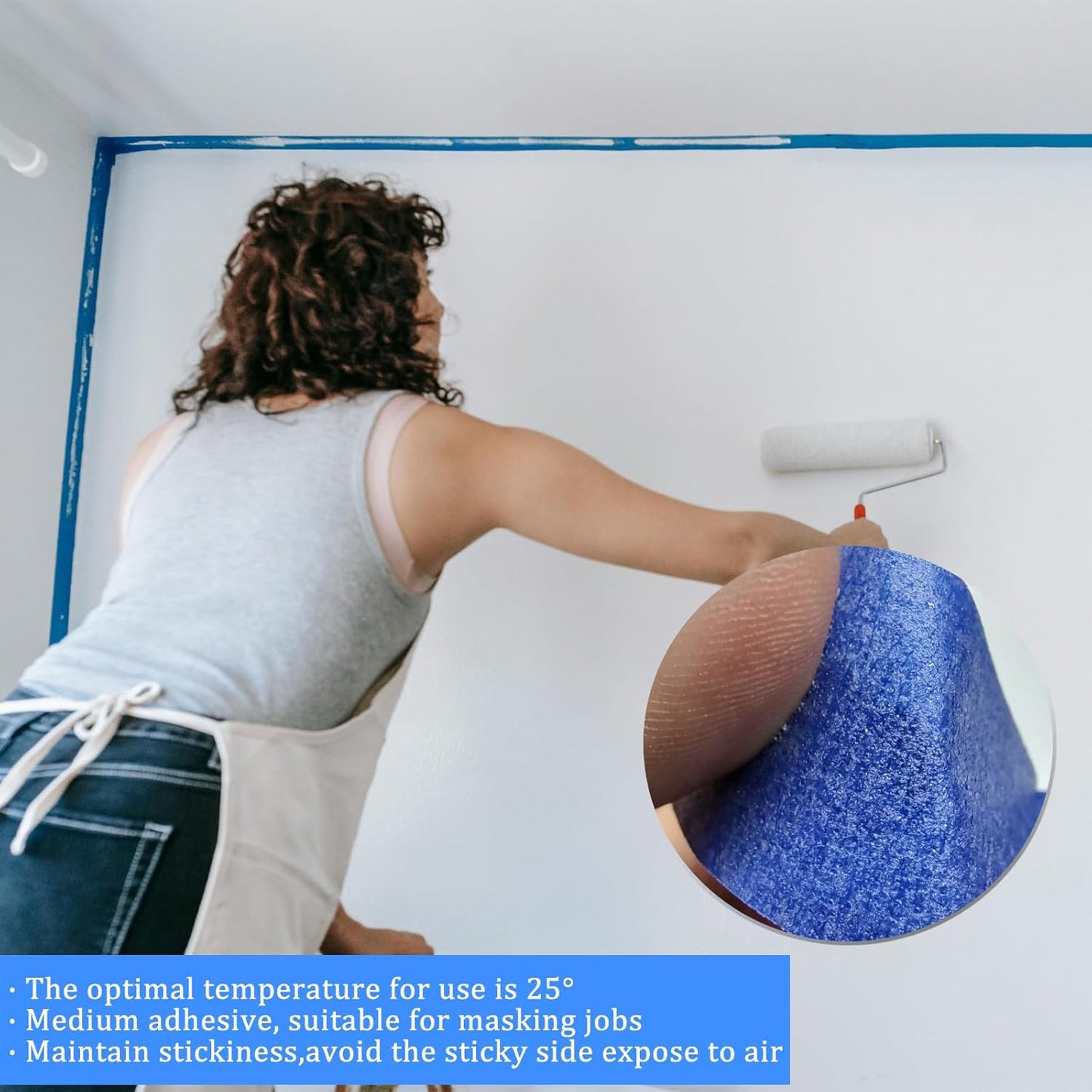 Masking Tape, Blue Tapes, Painters Tape, Artist Painter's Painting Paper Tape for Multi-Purpose Wall Paint, DIY Crafts, Scrapbook, Decoration, Labeling, Edge Finishing, 0.94IN x 60.1YD, 6 Rolls