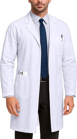 NY Threads Professional Lab Coat for Men Long Sleeve Medical Coat XS SMALL