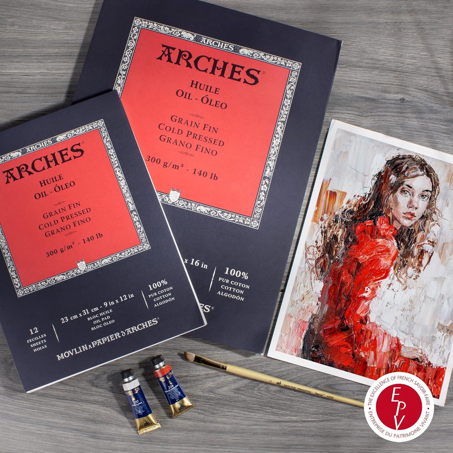 Arches Oil Pad, 12x16 inches, 12 Sheets - Professional Art Paper for Oil Paint, Acrylic, Oil Pastel