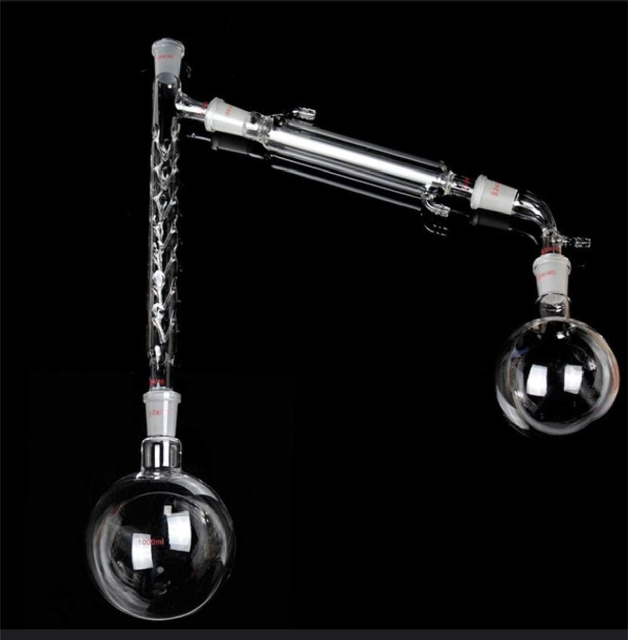 New 1000ml, 13pcs Glass Distillation Apparatus, Vacuum Distillation Equipment, Chemistry Lab Glassware Kit