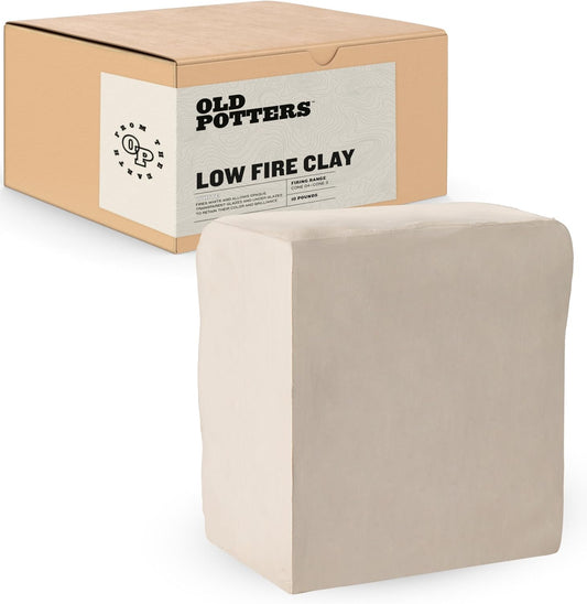 Old Potters Low Fire Pottery Clay White, 10 lbs (Cones 06-04) Made in USA Modeling Clay for Wheel Throwing and Hand Building, Pottery and Sculpting, Beginners, and Advanced