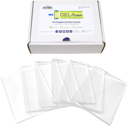 Gel Press Monoprinting Print Plates – 5” x 7” Gel Plate Class Pack Value Pack - Printmaking Supplies - Reusable Gel Printing Plates for Press Art for Card Making, Scrapbooking, Arts and Crafts 6-Pack