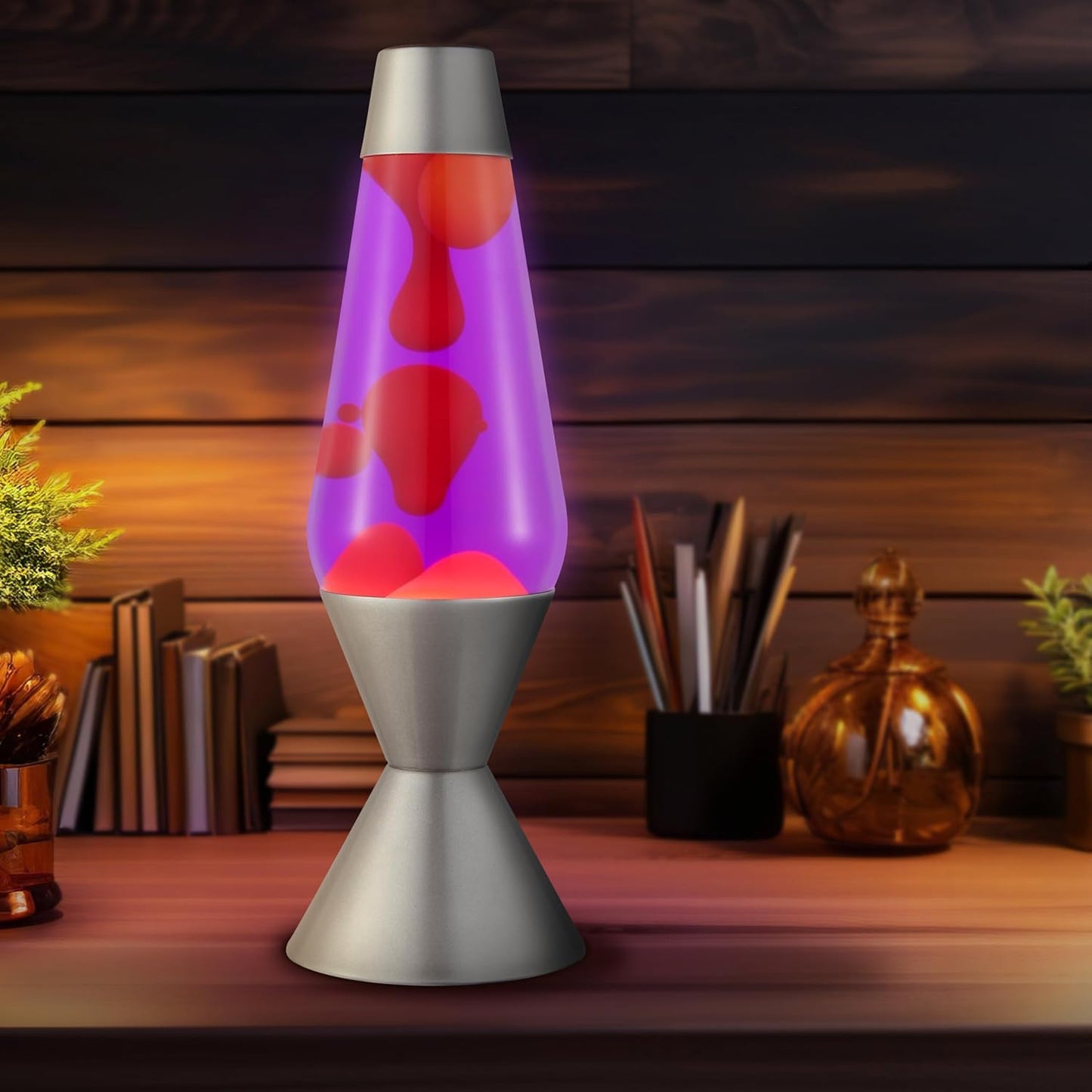 The Original LAVA® Lamp - Large 52oz 16.3" - Vivid Twilight - Classic Liquid Motion Lamp - Orange Lava and Purple Liquid