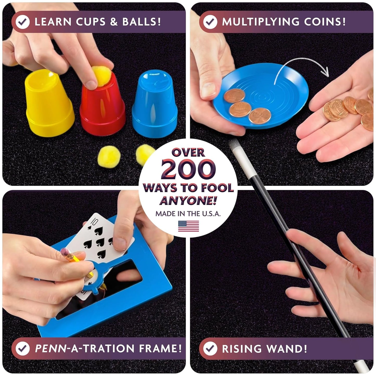 Penn & Teller Fool Everyone Magic Kit – Official Licensed Edition by FUN Inc – Over 200 Magic Tricks for Kids with Props, Books & Videos – Ideal for 8 or 9 Year Old Boy Birthday Gifts or Xmas Presents