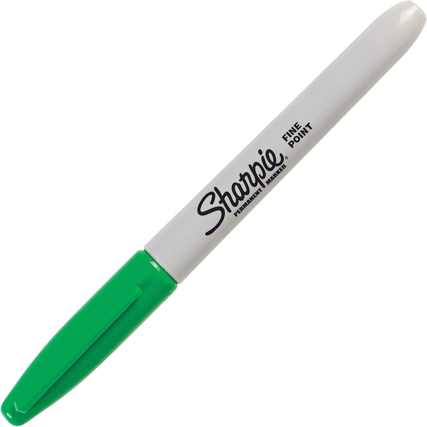 Sharpie Permanent Markers, Fine Point, Green, 12 Count