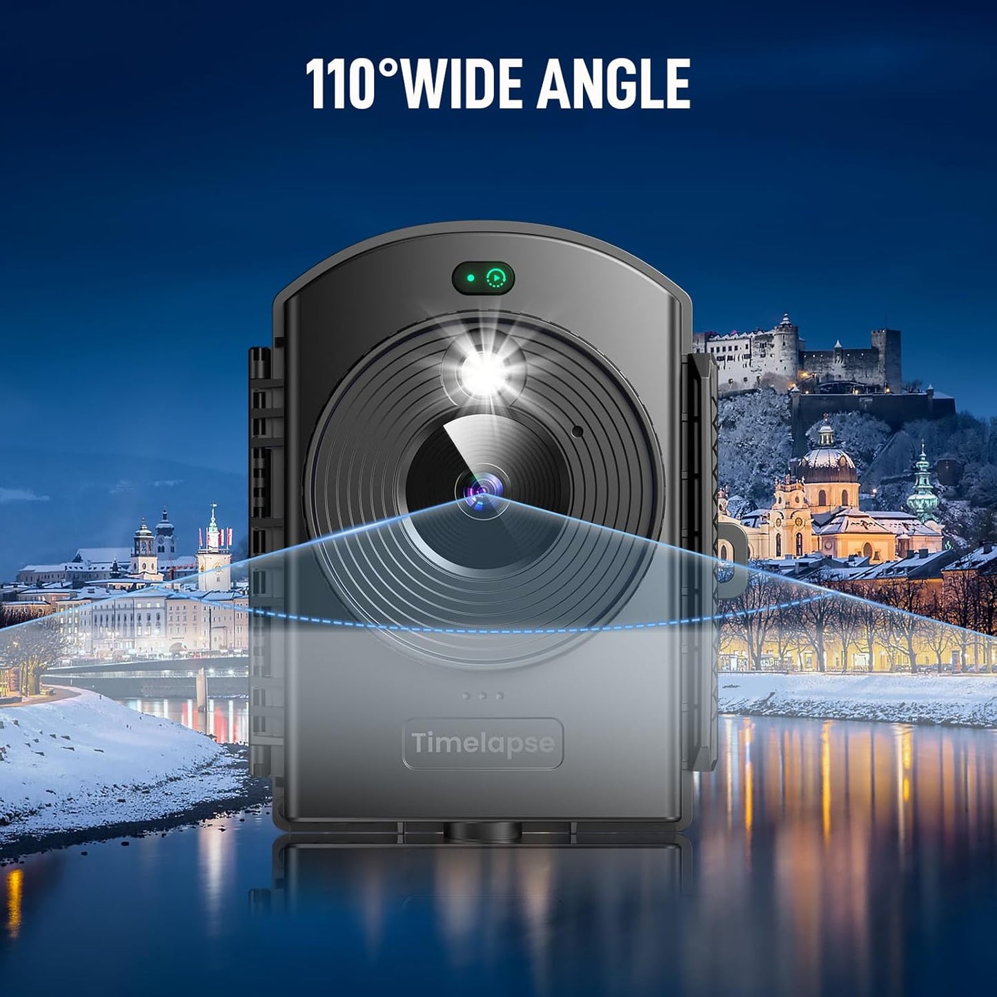 Captureye Time Lapse Camera - Timelapse Camera with Infrared Positioning & LED Light, 180 Days Shooting, 1080P AVI Videos & Photos for Outdoor Construction, Cooking, Plant Growth, Landscape(64GB)