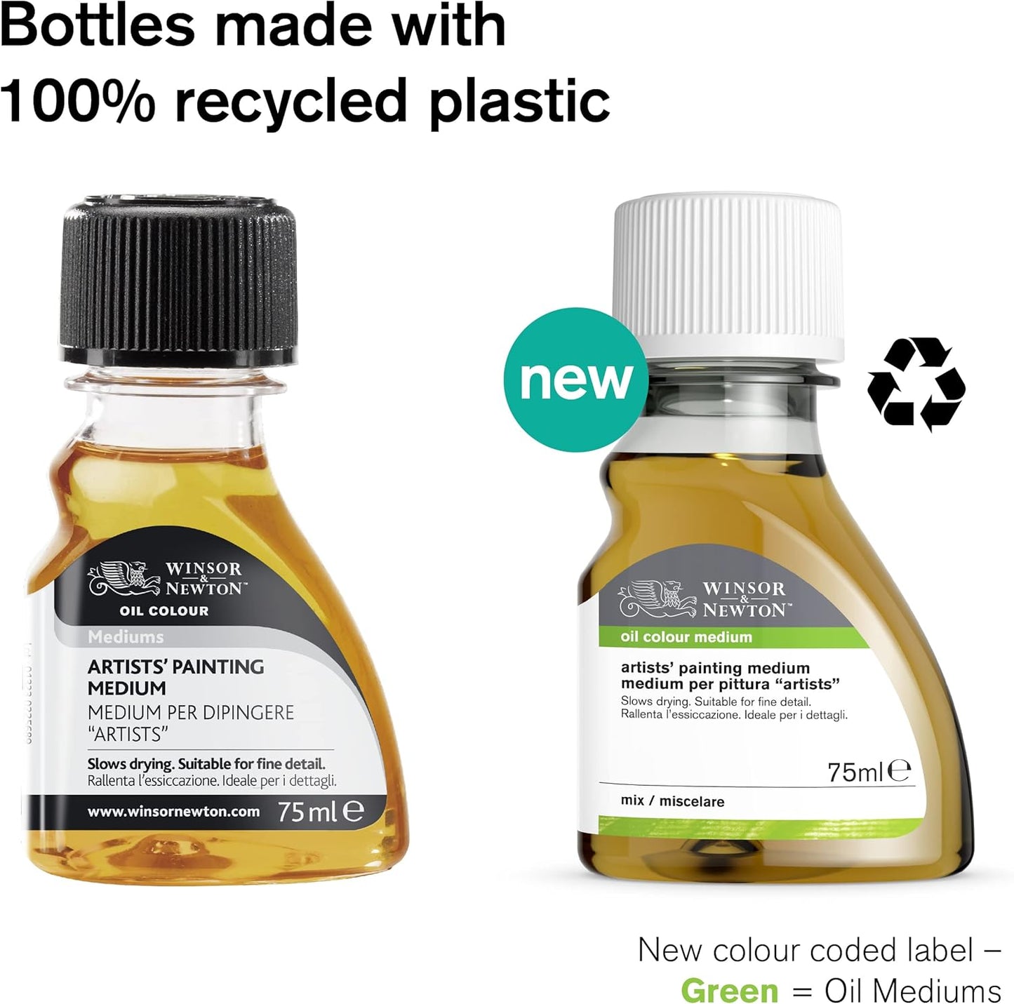 Winsor & Newton Cold Pressed Linseed Oil, 75ml (2.5oz) Bottle